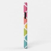 Monogrammed Blue Pink Moroccan Lattice Pattern Case-Mate iPhone Case (Achterkant/rechts)