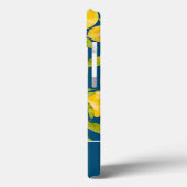 Monogrammed Blue Yellow Waterverf Lemon Pattern Case-Mate iPhone Case (Achterkant / Links)