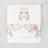 Monogrammed Blush Pink Australian Flowers Wedding (Buitenkant ongevouwen)