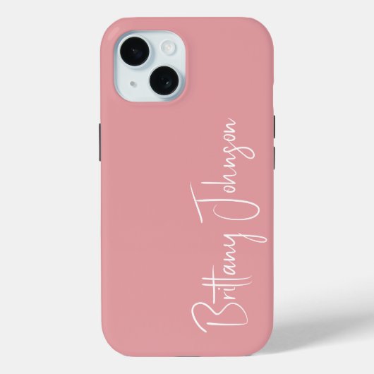 Monogrammed Blush Pink Case-Mate iPhone Case (Achterkant)