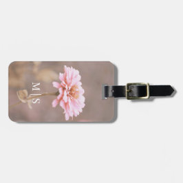 Monogrammed Blush Pink Montana Wildflower Bagagelabel