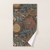 Monogrammed Boho bloemen Bladeren Oerwoud Bad Handdoek (Handdoek)