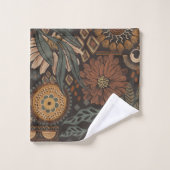 Monogrammed Boho bloemen Bladeren Oerwoud Bad Handdoek (Wasdoekje)