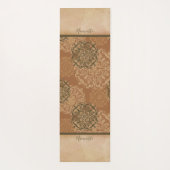 Monogrammed Boho Dark Rust Mandalas Yogamat (Achterkant)