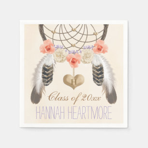 Monogrammed Boho Dream Catcher Graduation Party Servet