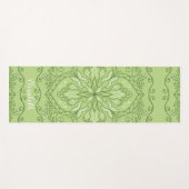 Monogrammed Boho Lime Green Mandala Elegant Yogamat (Voorkant (horizontaal))