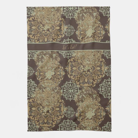 Monogrammed Boho Moody Mandalas Theedoek (Verticaal)