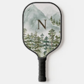 Monogrammed Bos en Berg Natuur Waterverf Pickleball Paddle (Voorkant)