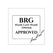 Monogrammed botanische omhulde eigenaar goedgekeur 	rubberstempel (Afrduk)