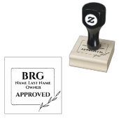 Monogrammed botanische omhulde eigenaar goedgekeur 	rubberstempel (Gestempeld)