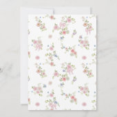 Monogrammed Bows and Wildflowers Wedding Kaart (Achterkant)