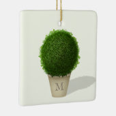 Monogrammed Boxwood Topiary Memorial Keepomwille Keramisch Ornament (Rechts)