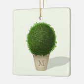 Monogrammed Boxwood Topiary Memorial Keepomwille Keramisch Ornament (Links)