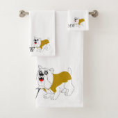 Monogrammed British Bulldog Design Bad Handdoek (Insitu)