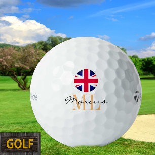Monogrammed British Flag & United Kingdom/UK Golf Golfballen