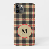 Monogrammed Brown Black en Red Buffalo Case-Mate iPhone Case (Achterkant)