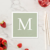 Monogrammed Bruiloft Servet Sage Design (Insitu)