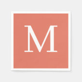 Monogrammed bruiloft servet terracotta ontwerp (Voorkant)