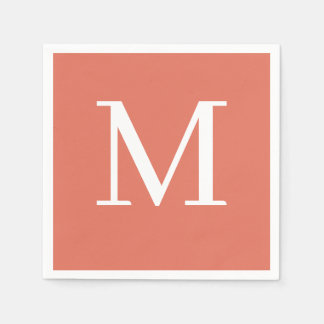 Monogrammed bruiloft servet terracotta ontwerp