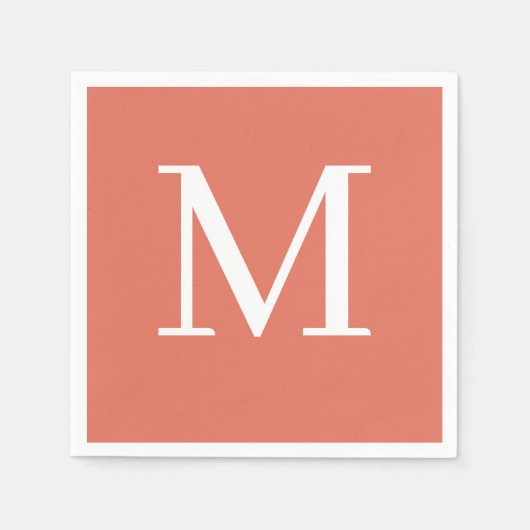 Monogrammed bruiloft servet terracotta ontwerp (Voorkant)