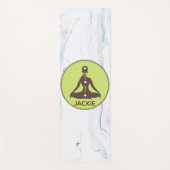 Monogrammed bruin en groen yoga pose silhouet yogamat (Voorkant)