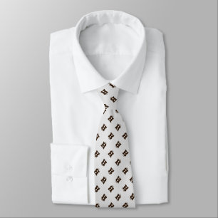 Monogrammed Bruin Leuk Alfabet Patroon Elegant Stropdas