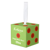 Monogrammed Bunco Dice Kerstfeestdag Kubus Ornament (Voorkant hoekig)