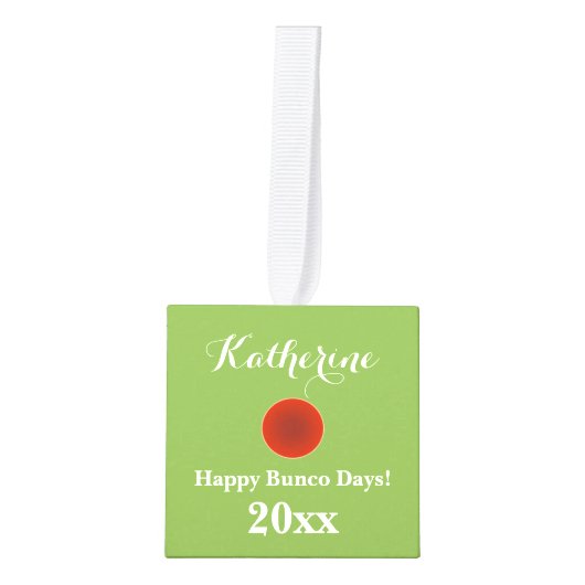 Monogrammed Bunco Dice Kerstfeestdag Kubus Ornament (Voorkant)