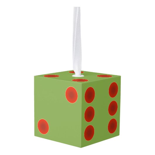 Monogrammed Bunco Dice Kerstfeestdag Kubus Ornament (Achter hoekig)