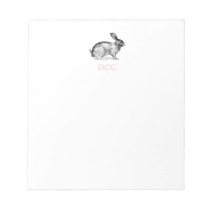 Monogrammed Bunny Rabbit Note Pad Notitieblok