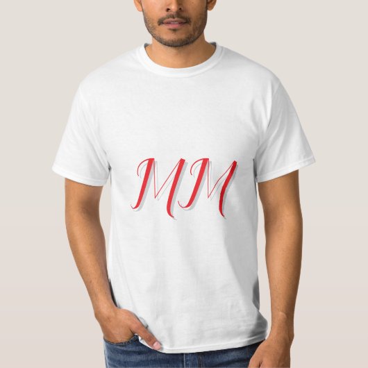 Monogrammed Calligraphy Minimalist Modern Schattig T-shirt (Voorkant)