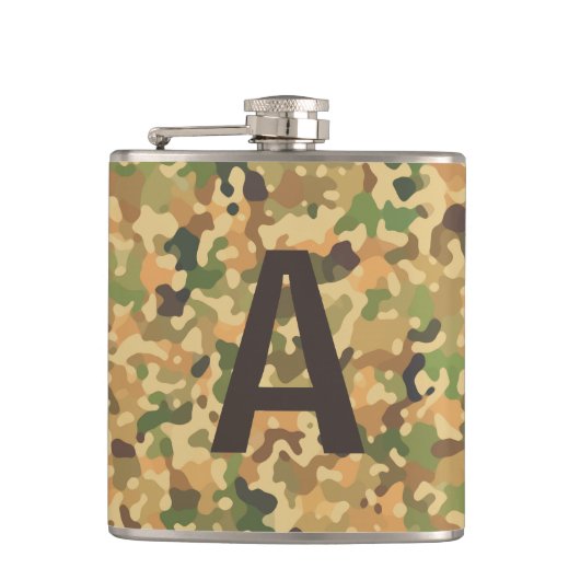 Monogrammed Camo Fall Colors Heupfles (Voorkant)