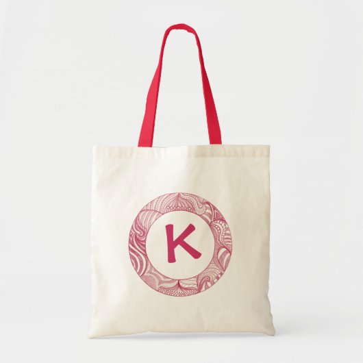 Monogrammed canvas tassen, violet tote bag (Voorkant)