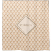 Monogrammed Champagne Diamond Geometric Pattern Douchegordijn (Voorkant)