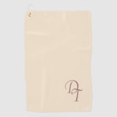 Monogrammed - champagnekleur golfhanddoek (Voorkant)