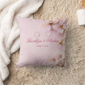 Monogrammed Cherry Blossom Elegant Wedding Kussens (Deken)