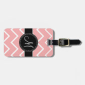 Monogrammed Chevron Bagagelabel (Voorkant horizontaal)