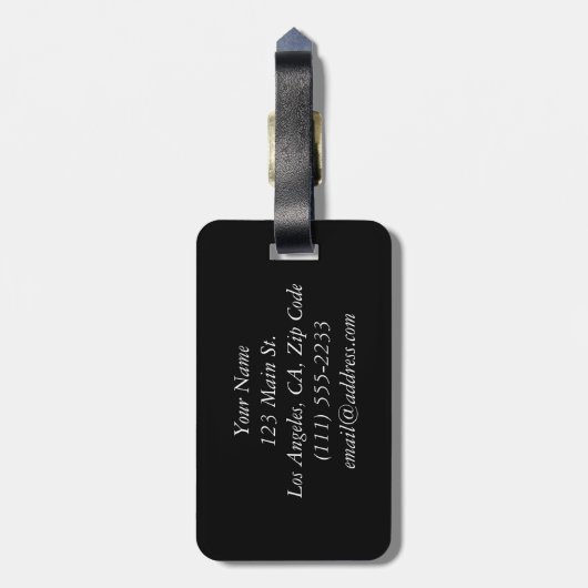 Monogrammed Chevron Bagagelabel (Achterkant verticaal)