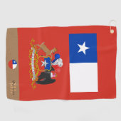 Monogrammed Chileense vlag & Chili / golfhanddoek (Horizontaal)