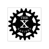 Monogrammed Cog Rubber Stamp Rubberstempel (Afrduk)