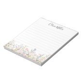 Monogrammed Colorful Flower Garden Floral Lined Notitieblok (Gedraaid)