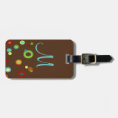 Monogrammed Colorful Stippen Bagagelabel (Voorkant horizontaal)