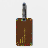 Monogrammed Colorful Stippen Bagagelabel (Achterkant verticaal)