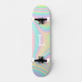 Monogrammed Cool Girly Moderne Regenboog Skateboard (Voorkant)