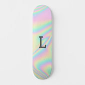 Monogrammed Cool Girly Moderne Regenboog Skateboard (Voorkant)