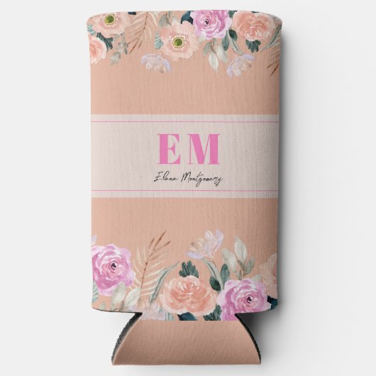 Monogrammed Cooler - stoffige roze bloemig (Voorkant)