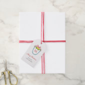 Monogrammed Crest met Lemons Merry Kerstmis Cadeaulabel (Met Touw)