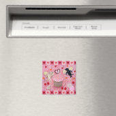 Monogrammed Cupcake en Lab Fairies Harten Magneet (Insitu (Vaatwasser))