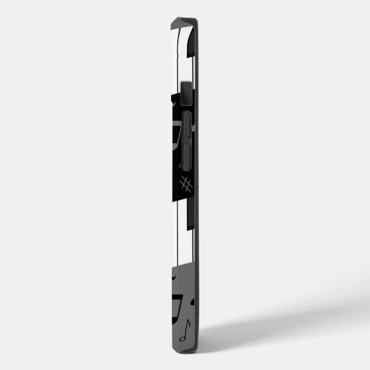 Monogrammed curve piano toetsen en muzieknoten Case-Mate iPhone case (Achterkant / Links)