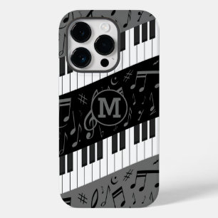 Monogrammed curve piano toetsen en muzieknoten Case-Mate iPhone 14 pro hoesje